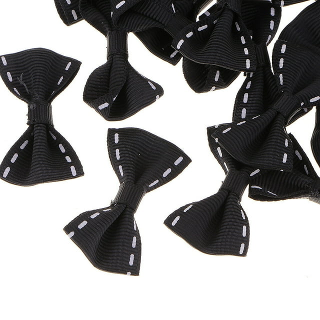 pitrice 50 Pcs Mignon Ruban Satin Nœud Applique Embellissements Noir