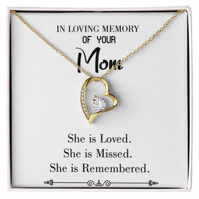 To Mom Remembrance Message You are Loved White Forever Necklace w Message Card