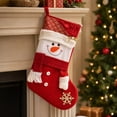thumbnail image 5 of Large Christmas Stockings, Vintage Plush Snowman Christmas Stocking with Sturdy Hanging Loop, Christmas Decorations for Fireplaces Wall Door Xmas Tree Decor by XSAOP, 5 of 8