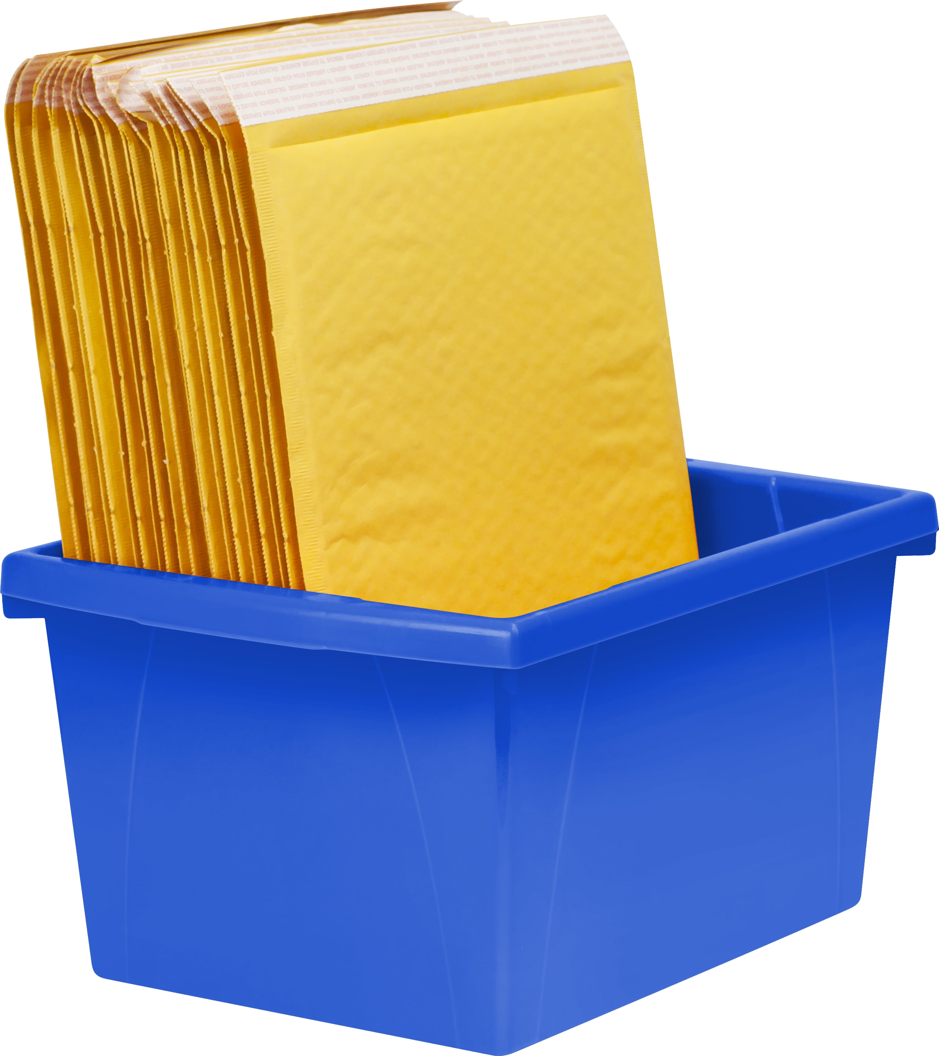 Storex 4 Gallon Plastic Storage Bin with Lid for Kids, Letter Size, Assorted Colors, 6-Pack