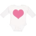 thumbnail image 3 of Inktastic Pink Heart (Stitch Border) Girls Long Sleeve Baby Bodysuit, 3 of 5