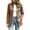 Q15 Brown, variant on Womens Open Front Blazer Jacket Long Sleeve Tailored Casual Coat Notched Lapel Dressy Lightweight Office Work Outerwear for Spring Fall Brown,L