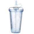 thumbnail image 1 of Vaso, Taza Doble con Pajita, Taza de Café para Jugo, 420ml con Tapa y Pajita, Botella de Agua Reutilizable (Azul), 1 of 5