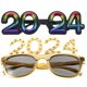 thumbnail image 1 of GOOHOCHY 2 uds Año Nuevo 2024 anteojos suministros para fiestas 2024 fiesta de Año Nuevo gafas de sol divertidas gafas de novedad, 1 of 7