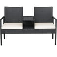 thumbnail image 6 of Homall Outdoor Patio Loveseat Rattan with Cushions and Built-in Coffee Table Patio Conversation Furniture for Garden Backyard, Beige, 6 of 7