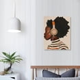 thumbnail image 4 of Nawypu Girl Canvas Art, Black Print Art, Black Woman Wall Decor, Melanin Art, African American Art, Music Art, Song Lover Decorations, Mid Century Modern Posters, Framed Black Girl Pictures Ready, 4 of 5