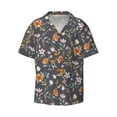 thumbnail image 2 of Lsque Wildflowers print Men's Cuban Collar Short Sleeve Shirt Summer Beachwear Casual Button Down Fashionable Vacation Leisure Shirt-Medium, 2 of 7