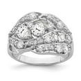 thumbnail image 3 of Sterling Silver Rhodium-plated Pear Cubic Zirconia Fancy Ring Size 6, 3 of 4