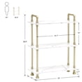 thumbnail image 3 of Ivinta Bookshelf 3-Tier Bookshelves, Open Etagere Bookcase, Simple Wood Shelves with Metal Frame (White Faux Marble Shelf), 3 of 10