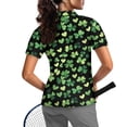 thumbnail image 2 of Whosucclay Clover Heart Pattern Breathable Polo Shirts for Tennis Golf Hiking, Stylish Workout Athletic Tops Soft Polyester Tennis Shirts Size Medium, 2 of 10