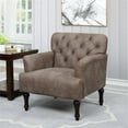 thumbnail image 4 of Furniture of America Leith Faux Leather Tufted Accent Chair in Brown, 4 of 6
