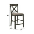 thumbnail image 5 of Set of 4 Linen Finish Counter Height Chair, Modern Farmhouse Kitchen Dining Room Chair, Solid Wood Fabric Upholstered Seat Wood Back Chairs (Gray), 5 of 7