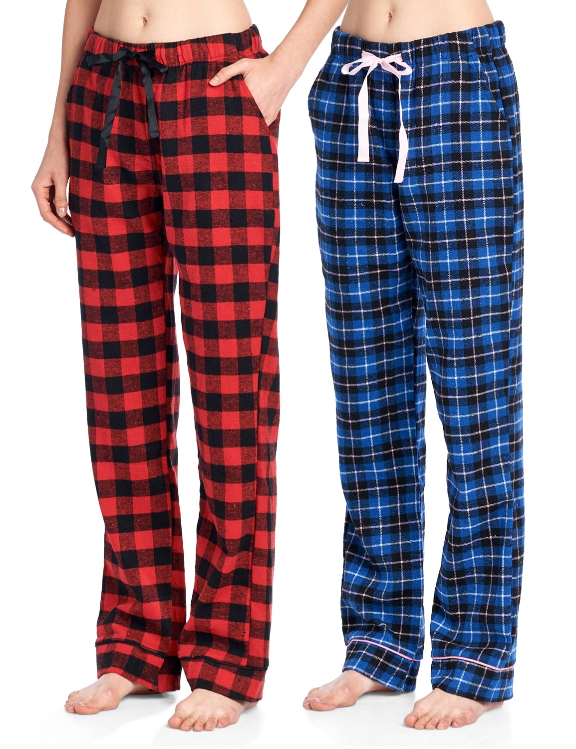 Ashford And Brooks Womens Soft Flannel Plaid Pajama Sleep Pants 2 Pack