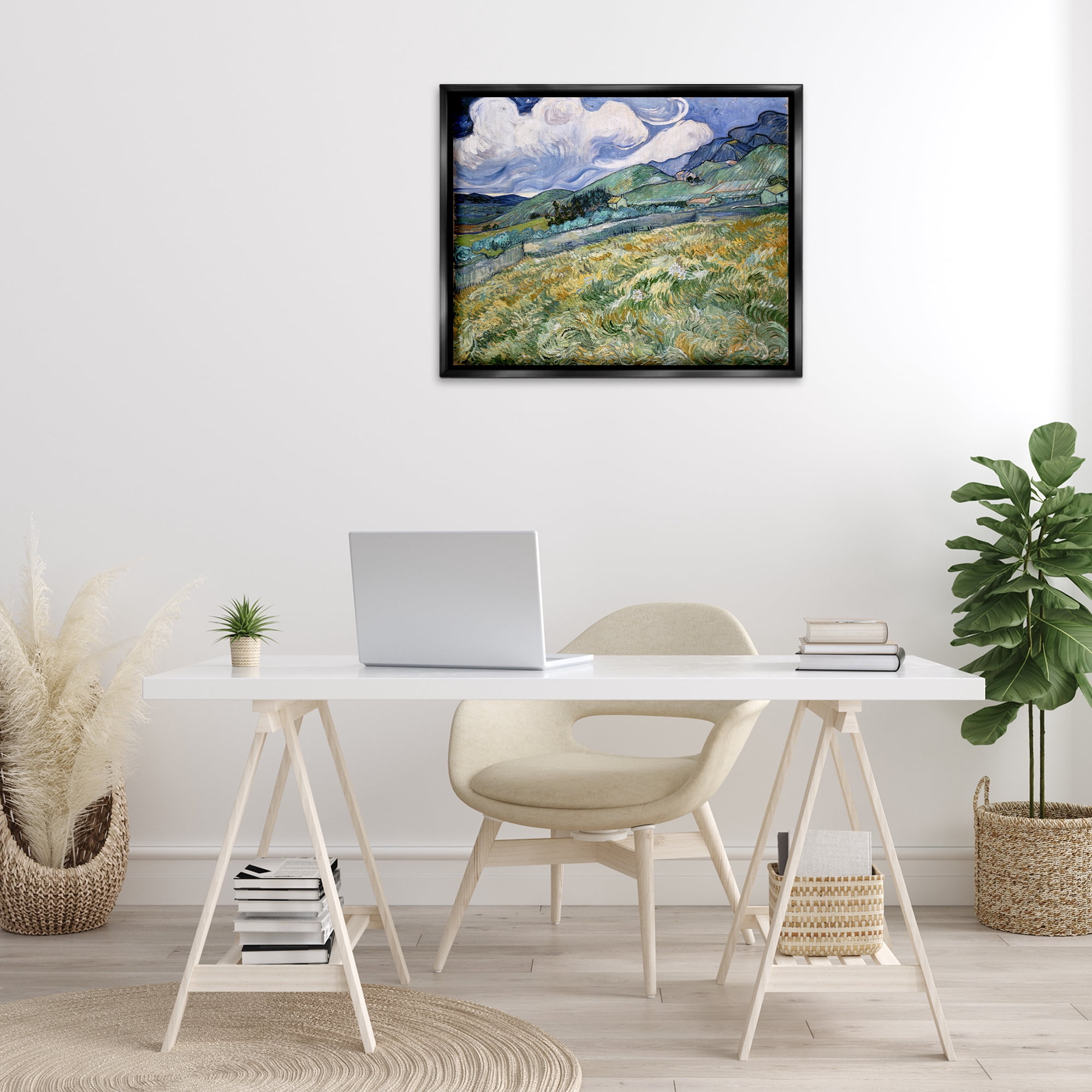 Stupell Industries Classic Landscape From Saint Remy Landscape & Nature Painting Black Floater Framed Canvas Art Print Wall Art, 31 x 25