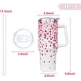 thumbnail image 6 of Valentines Tumbler 40 oz - Insulated Stainless Steel Cup with Handle, Straw & Leak Proof Lid - Heart Design Reusable Water Bottle - Valentines Gifts for Her, 6 of 6