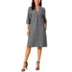 thumbnail image 1 of Vestidos de Otoño para Mujeres Casual de Manga 3/4 con Cuello en V, Estampado de Zigzag, Suelto, Largo hasta la Rodilla con Bolsillos XL Negro, 1 of 6