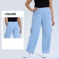 thumbnail image 6 of YDFCWXW Womens Plus Size Cargo Jeans Pants Wide Leg Jeans Casual High Waisted Straight Denim Pants with Pockets BU1, XL, 6 of 7