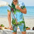 thumbnail image 5 of Vedolay Two Piece Short Outfit Mens Short Sets 2 Piece Outfits Summer Shirt and Shorts Set Beach Tracksuit,Red L, 5 of 5
