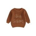 thumbnail image 1 of SUNSIOM Pull pour Filles, Broderie de Lettres, Col Rond, Manches Longues, Automne Hiver, 1 of 8