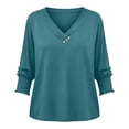 thumbnail image 4 of CONZONE Womens Summer T-Shirts 3/4 Sleeve T Shirts for Women Casual Crew Neck Solid Color Lightweight Tees Soft Cozy Dailywear, 4 of 4