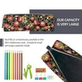 thumbnail image 5 of Cauagu Watercolor Red Wildflowers Print Leather Pencil Pen Case - Stationery Bag Portable Stationery Bag Big Capacity Pencil Pouch Cosmetic Organizer Bag for Men & Women, 5 of 7