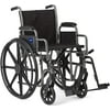 Medline Excel K1 Standard Wheelchair with Desk Length Armrests and Swing away Legrests, Basic Strong and Sturdy, 18" Seat Width