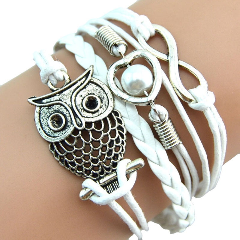 Owl Gift I Love Owl! Owl Theme Details about   Quality Enamel Owl Charm Bracelet-Owl Jewelry 