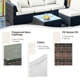 thumbnail image 6 of Patiojoy 5PCS Rattan Patio Furniture Set Cushioned Sofa Chair Coffee Table Set Easy Assemble White, 6 of 10