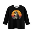 thumbnail image 4 of Lovzfmll Unisexe Enfants Imprimé Poli Manches 3/4 Tee, Chandail à Col Rond Décontracté pour Petites Filles 130, 4 of 4
