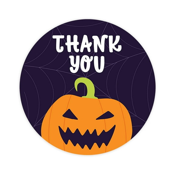 Koyal Wholesale Halloween Thank You Stickers 2 Inch Round 120 Bulk Pk Smiling Pumpkin Fe Labels For Halloween