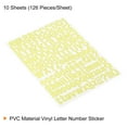 thumbnail image 3 of Uxcell Vinyl Self Adhesive Letter Number Sticker Decal Kit, Yellow 126 Piece 10 Sheets, 3 of 5
