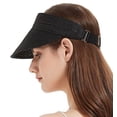 thumbnail image 3 of Giolshon Womens Sun Hat Wide Brim Straw Beach Hat Roll up and Adjustable Golf Visor, 3 of 5