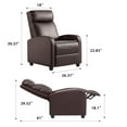 thumbnail image 7 of Homall Massage Recliner Chair Single Sofa Chair Small Recliner PU Leather Living Room Sofa,Brown, 7 of 7