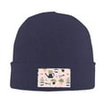 thumbnail image 2 of ZICANCN Pink Bonsai Plants Knit Beanie Hat, Winter Cap Soft Warm Classic Hats for Men Women, Navy Blue, 2 of 8