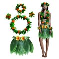 thumbnail image 1 of Hawaiano Hojas Artificiales Hierba Falda Flor Garland Collar Diademas Y Muñequeras Hawaii Beach Holiday Party Favor sonducket AP008101-02, 1 of 6