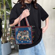 Traditional Women Tote Bag, Travel Bag, Handmade Casual Handbags for Outdoor , Blue F