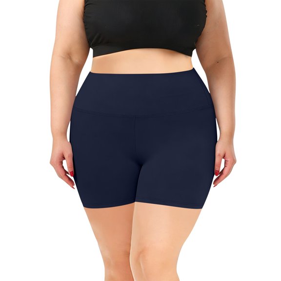 Kilaqueen Workout Biker Shorts for Women - 3" High Waisted Tummy Control Stretch Spandex Booty Shorts for Gym Yoga Volleyball, Butt Lifting Gym Athletic Short for Running