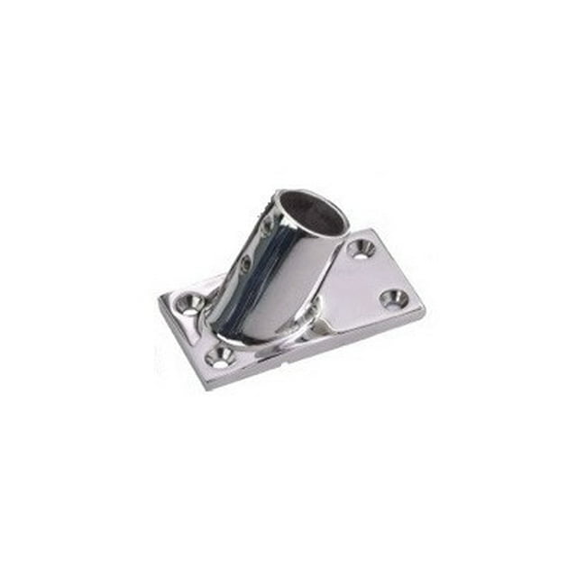 Sea Dog Boat Rail Fitting 281600-1 3-1/16 Inch x 1-3/4 Inch Rectangular Base; 60 Degree Angle; Stainless Steel; 7/8 Inch Outer Diameter