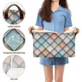 thumbnail image 5 of Yayeee Foldable Storage Basket for Shelves with Handles Set of 2 Waterproof Cloth Bins, Colorful Art Pattern, 5 of 7
