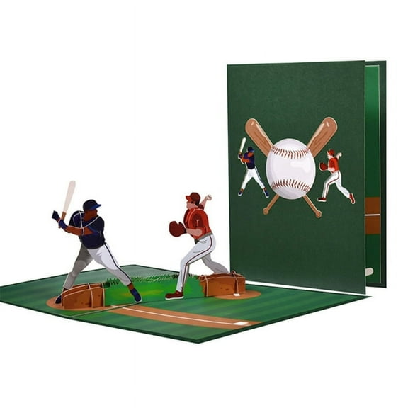 Baseball Pop-Up Card 3D Baseball Greeting Card with Envelope All Occasion Retirement Graduation Birthday Card for Dad