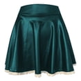 thumbnail image 4 of Faux Leather Pleated Mini Skirt for Women High Waisted Lace Hem A Line Mini Skirt, 4 of 6