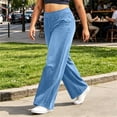 thumbnail image 6 of IFNWSV Denim Pants for Women Plus Size Stretchy Wide Leg Jeans with Pockets High Waisted Loose Casual Trousers Light Blue XL, 6 of 7
