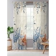 thumbnail image 5 of Sheer Curtains 108 Inches Long, Orange Blue Starfish Coastal Semi Sheer Curtains Light Filtering Window Treatment, Summer Beach Eucalyptus Rustic Privacy Voile Drapes for Living Room 52x108 Inch, 5 of 7