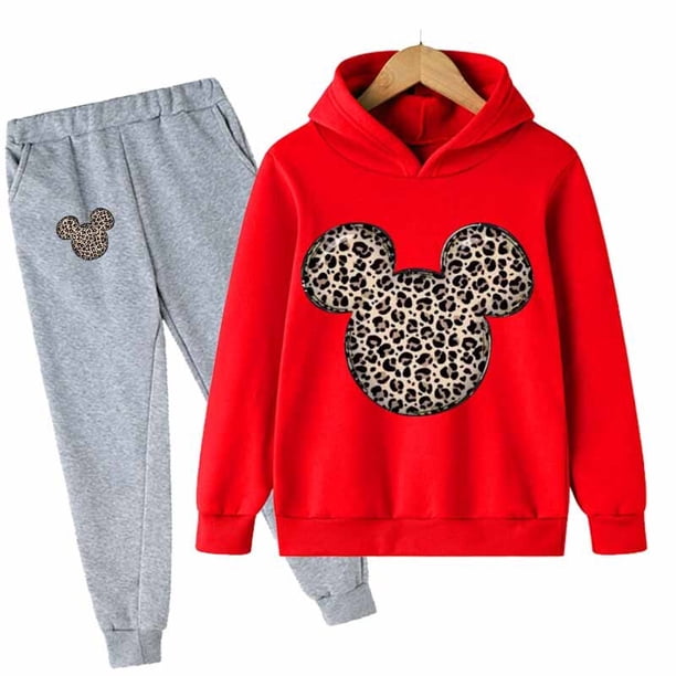 Mickey Mouse Hoodie Kids Clothes Girls Teen Boys Autumn Hoodies For Children Disney Clothing Sets Kawaii Minnie Sweatshirts100CM Gao Jinjia LED