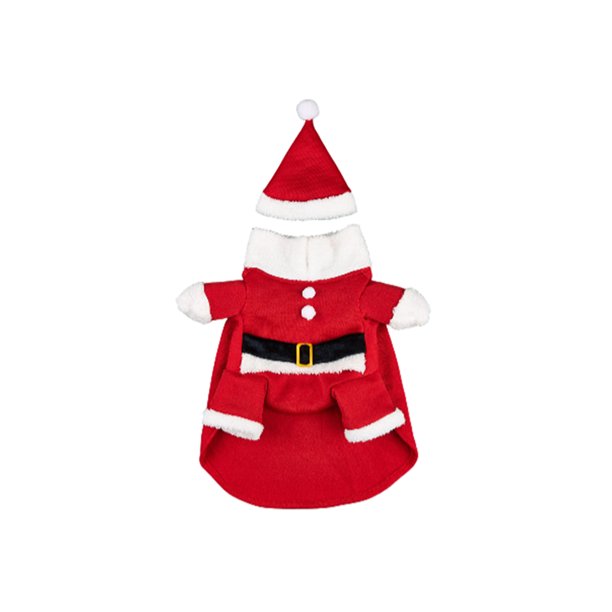 Greeniant Frío invierno Navidad mascotas ropa espesada caliente mantener cómodo disfraz de Papá Noel lindo dibujos animados caminar al aire Type3 NO3