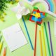 thumbnail image 4 of 48 Pcs DIY Pinwheels Craft White Blank Paper Pinwheels Color Your Own Pinwheels for Kids Summer Acti, 4 of 5