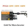 thumbnail image 4 of MPPT Solar Grid Tie Micro Inverter PVGS 120W 150W 180W DC10.8-30V To AC110V-230V 50HZ/60HZ Solar PV Inverter Waterproof ,Safe to Use - PVGS 150W_180V-280VAC, 4 of 6