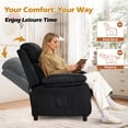 thumbnail image 3 of Korser Manual Push Back Recliner Chair with Side Pockets,Recliner Chairs for Adults for Living Room,Small Recliners for Small Spaces,Linen,Black, 3 of 8