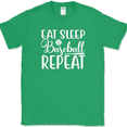 thumbnail image 1 of Eat Sleep Baseball Repeat T-Shirt Funny Sports Game League Humor Text Tee - Green, 5XL, 1 of 1