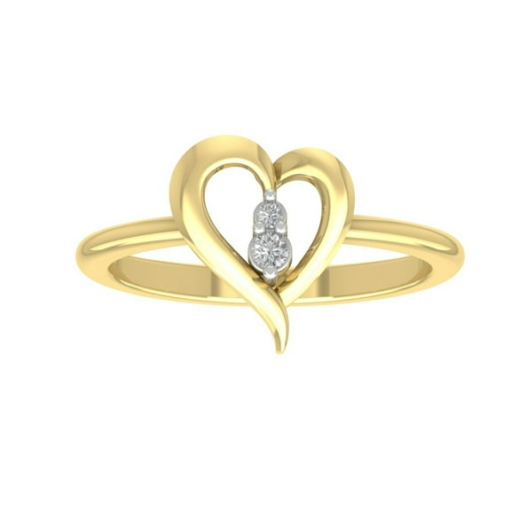 Araiya 14K Yellow Gold Diamond Heart Shape Ring (1/20 cttw, I-J Color, I2-I3 Clarity), Size 7